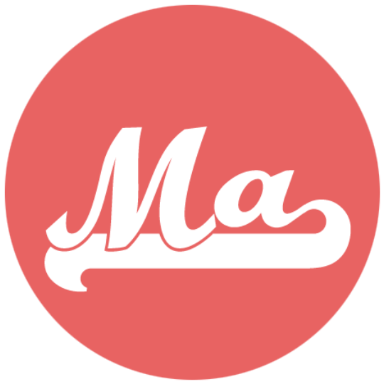 Logo van Makkelijk Afvallen – wit ‘Ma’-logo op rode cirkel